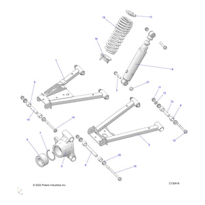 Spring-Rear,Ghost Grey by Polaris 7045797-728 OEM Hardware P7045797-728 Off Road Express