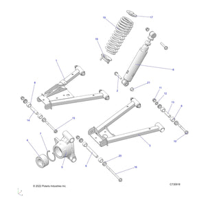 Spring-Rear,Ghost Grey by Polaris 7045799-728 OEM Hardware P7045799-728 Off Road Express