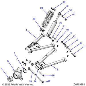 Spring-Rear, Matte Black by Polaris 7043884-458 OEM Hardware P7043884-458 Off Road Express