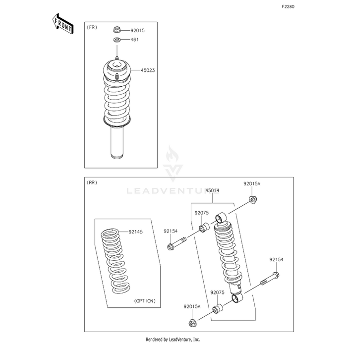 Spring,Shock,K=24.5/44.1N/Mm by Kawasaki