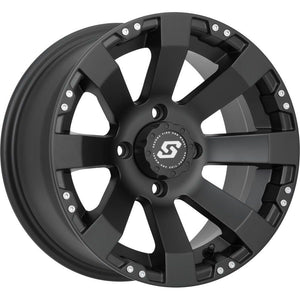 Spyder Wheel 12X7 4/137 5+2 (+10Mm) Black by Sedona A7527037-T-52S Non Beadlock Wheel 570-1147 Western Powersports