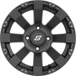 Spyder Wheel 12X7 4/137 5+2 (+10Mm) Black by Sedona A7527037-T-52S Non Beadlock Wheel 570-1147 Western Powersports