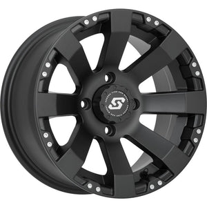 Spyder Wheel 12X7 4/156 4+3 (+5Mm) Black by Sedona A7527056-43S Non Beadlock Wheel 570-1146 Western Powersports