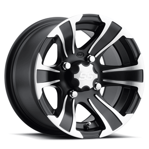 SS Alloy SS312 12x7 Black w/ Machined Accents Wheel by ITP 1228444536B Non Beadlock Wheel 57-40305 Tucker Rocky Drop Ship