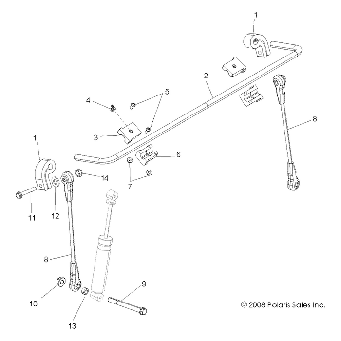 Stabilizer Bar, Front, Black by Polaris