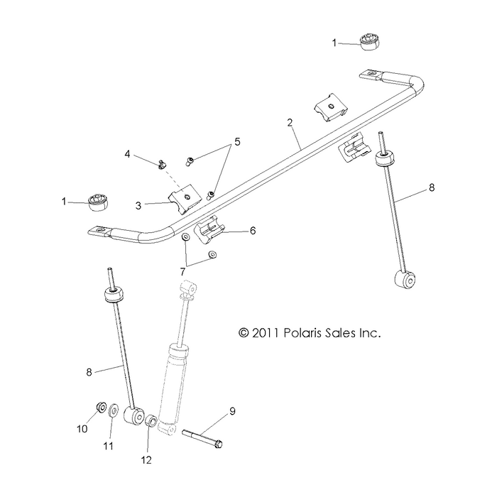 Stabilizer Bar, Front, Black by Polaris