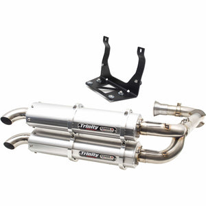 Stage 5 Dual Exhaust System Black by Trinity Racing TR-4161D Dual Muffler 18300438 Parts Unlimited Drop Ship Brushed