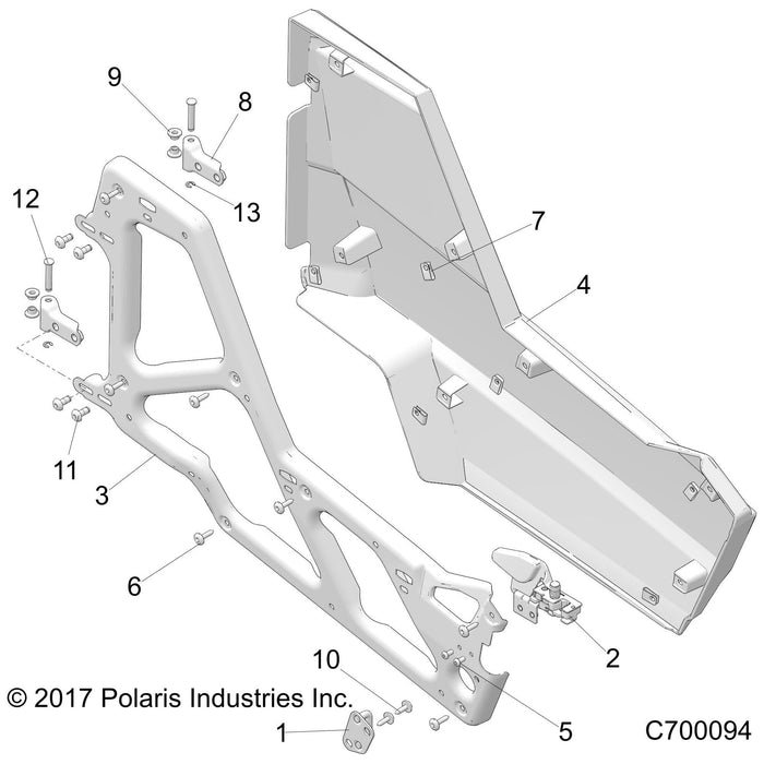 Stamping Door Frame,Lh,Blk by Polaris