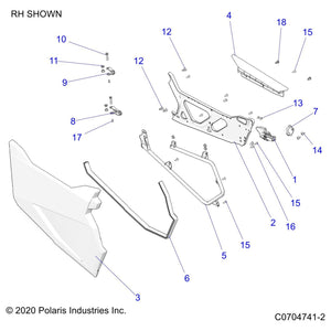 Stamping Door Frame, Right by Polaris 5263221-458 OEM Hardware P5263221-458 Off Road Express