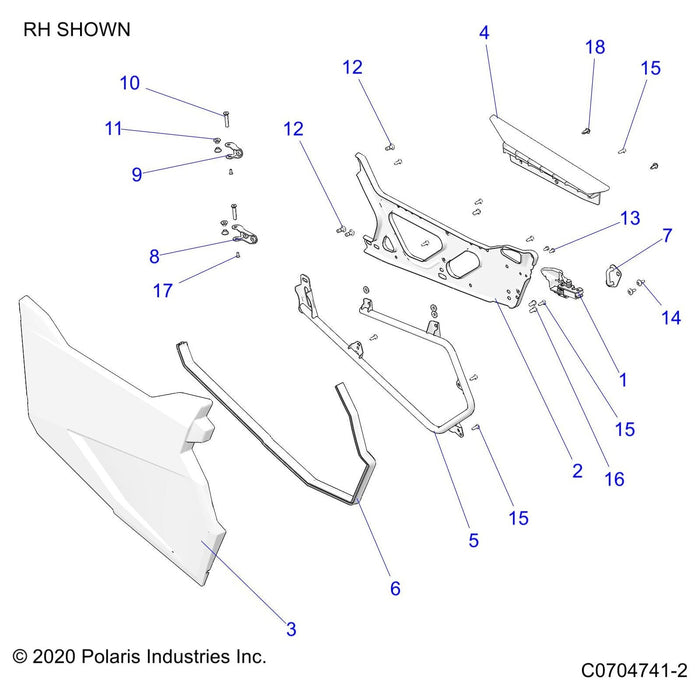 Stamping Door Frame, Right by Polaris