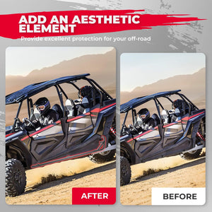 Steel Nerf Bars Fit Polaris RZR XP4 1000 / 4 Turbo 2014-2023 by Kemimoto B0101-00501BK Rock Slider B0101-00501BK Kemimoto