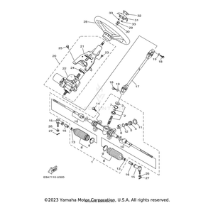 Steering Assembly by Yamaha 2PG-F3400-01-00 OEM Hardware 2PG-F3400-01-00 Off Road Express