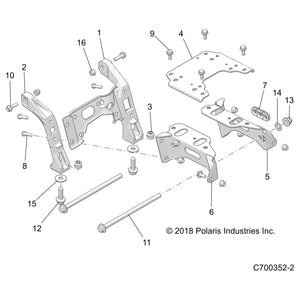 Steering Chassis Mount, Black by Polaris 1024717-329 OEM Hardware P1024717-329 Off Road Express