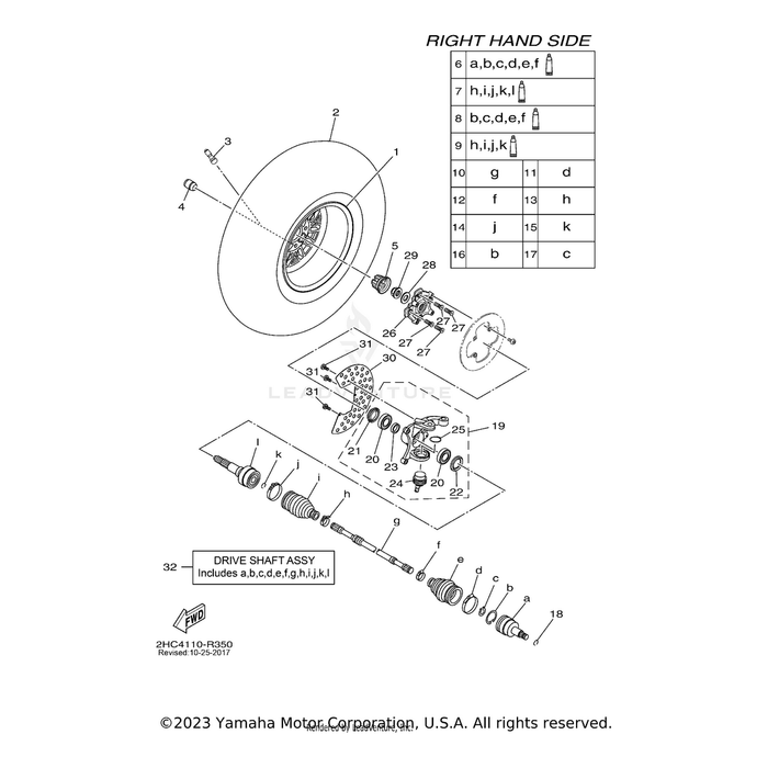 Steering Knuckle Assembly (Right) by Yamaha