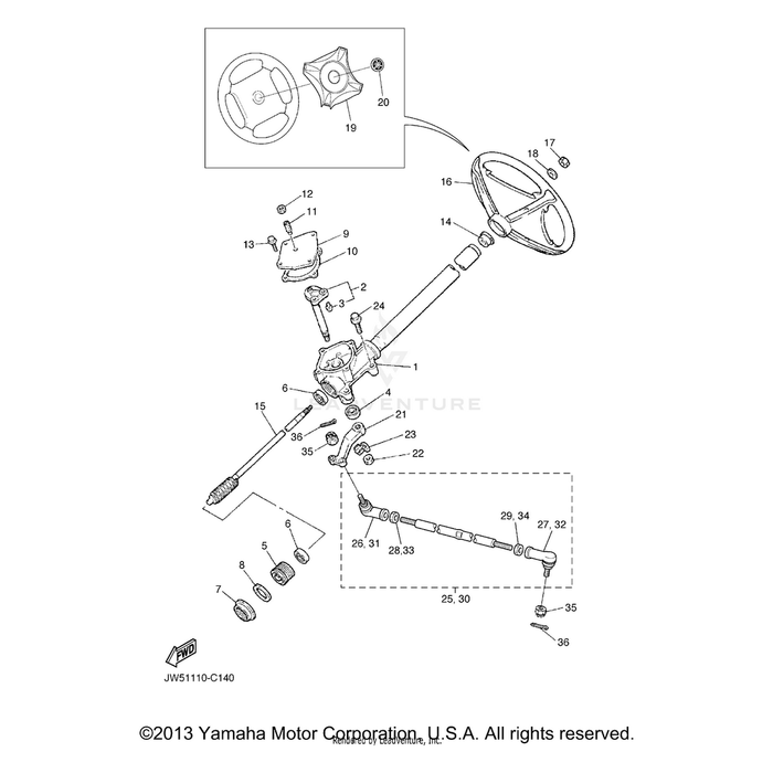 Steering Shaft Assembly by Yamaha