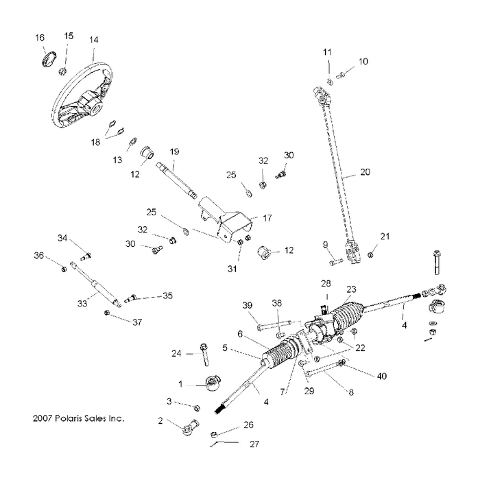 Steering Shaft, Upper by Polaris