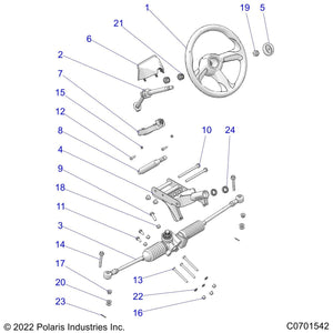 Steering Shaft, Upper/Lower by Polaris 1824162 OEM Hardware P1824162 Off Road Express