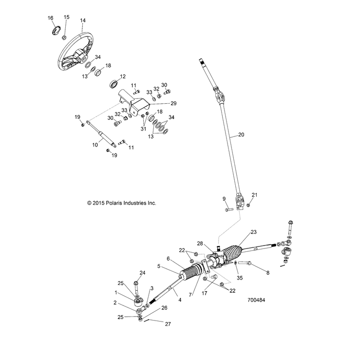 Steering Shaft, Upper/Lower by Polaris