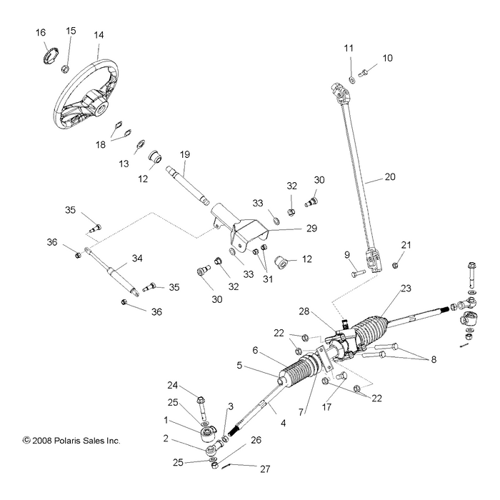 Steering Shaft With Joints, Low by Polaris