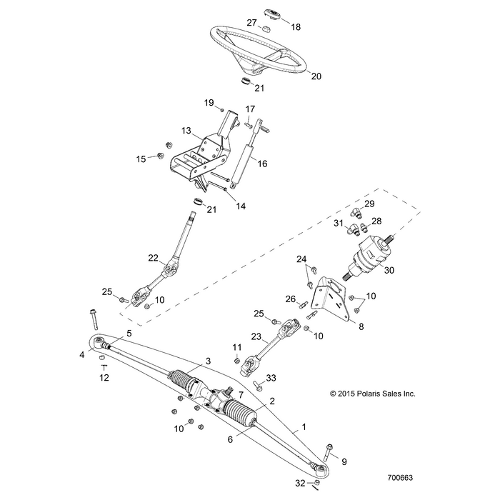 Steering Shaft With Joints, Low by Polaris