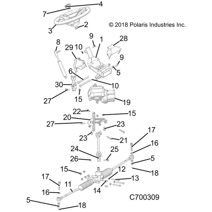 Steering Wheel, 14 In. by Polaris