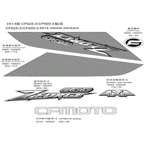 Sticker Kits Zforce 600 by CF Moto 9060-1900E0 OEM Hardware 9060-1900E0 Northstar Polaris