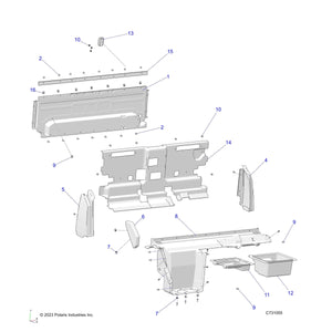 Storage Bin, Right, Gloss Black by Polaris 5456074-070 OEM Hardware P5456074-070 Off Road Express