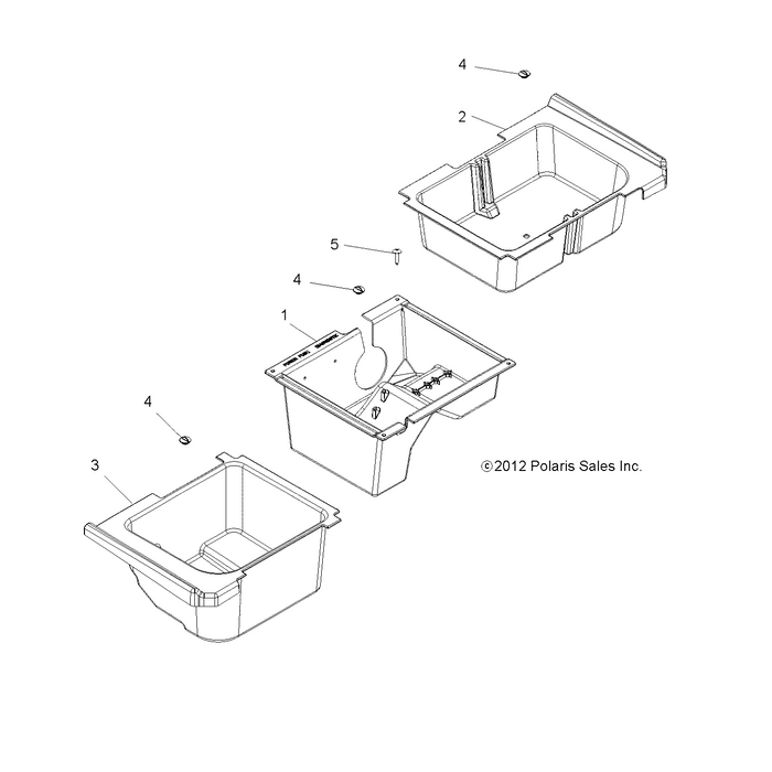 Storage Box,Center,Mudder by Polaris