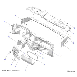 Storage Center Dash, Gloss Blac by Polaris 5452197-070 OEM Hardware P5452197-070 Off Road Express