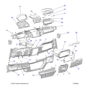 Storage Dash, Gloss Black by Polaris 5453747-070 OEM Hardware P5453747-070 Off Road Express