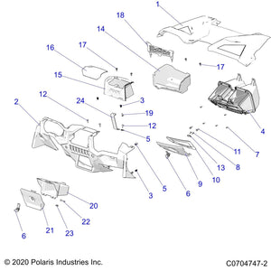 Storage Lid, Gloss Black by Polaris 5455451-070 OEM Hardware P5455451-070 Off Road Express