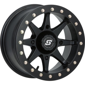 Storm Beadlock Wheel 14X7 4/156 4+3 (+5Mm) Black by Sedona A86B-47056-43S Beadlock Wheel 570-1179 Western Powersports Drop Ship