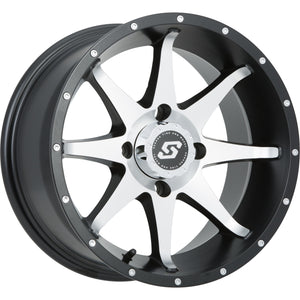 Storm Wheel 12X7 4/137 5+2 (+10Mm) Black/Machined by Sedona A7627037-T-52S Non Beadlock Wheel 570-1159 Western Powersports