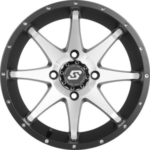 Storm Wheel Black Machined 12 in. x 7 in. 2+5 -47 mm by Sedona 570-1161 Non Beadlock Wheel 570-1161 Western Powersports Drop Ship
