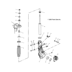 Strut, Front, 18 X 30Mm, by Polaris 7041784 OEM Hardware P7041784 Off Road Express