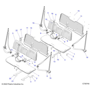 Support Bracket, Seat Base, Bla by Polaris 5253488-329 OEM Hardware P5253488-329 Off Road Express