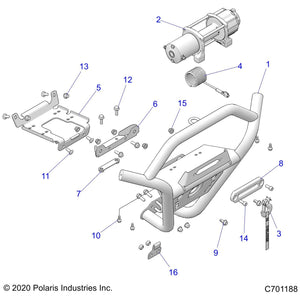 Support Bumper Bracket, Front, by Polaris 5260294-458 OEM Hardware P5260294-458 Off Road Express