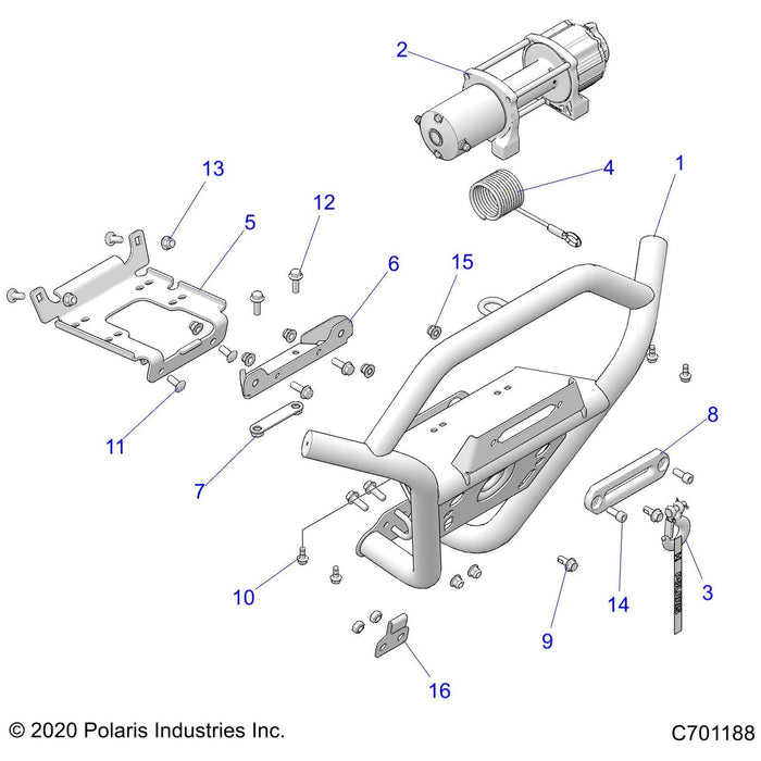 Support Bumper Bracket, Front, by Polaris