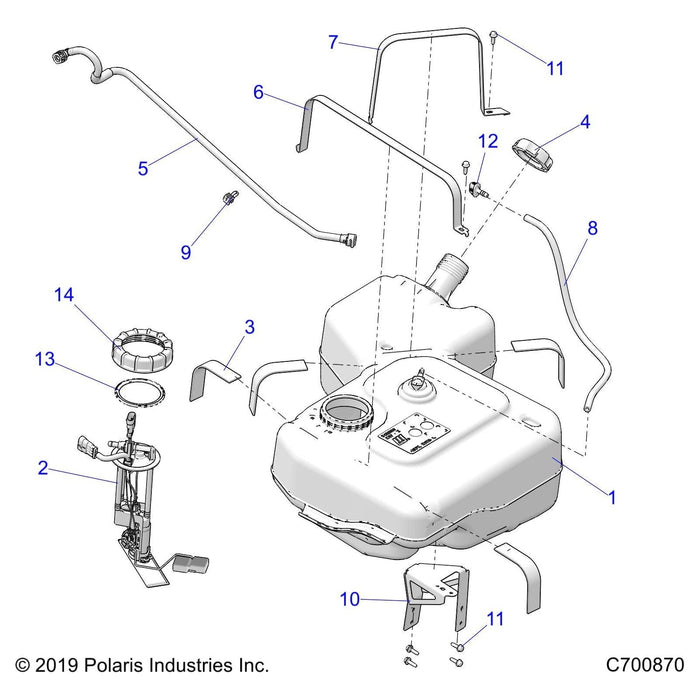 Support Fuel Tank Bracket, Blac by Polaris