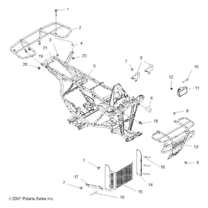 Support Rack Weld, Front, Left, by Polaris 1013744-067 OEM Hardware P1013744-067 Off Road Express