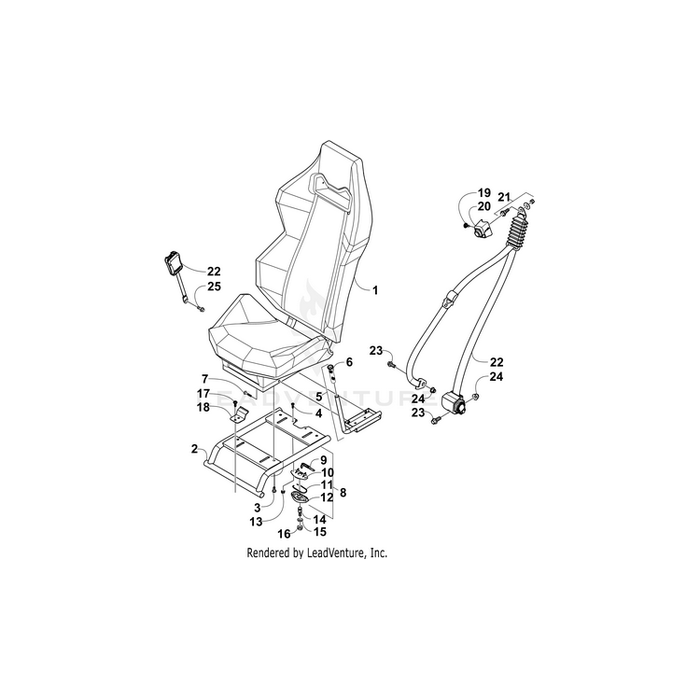 Support, Seat-Ptd Black By Arctic Cat