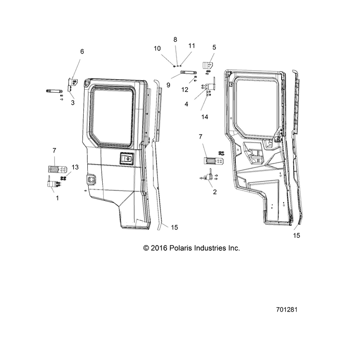 Surround-Frt,Rr Door,Lh,Blk by Polaris