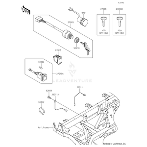 Switch-Assembly-Ignition by Kawasaki 27005-0011 OEM Hardware 27005-0011 Off Road Express Peach St