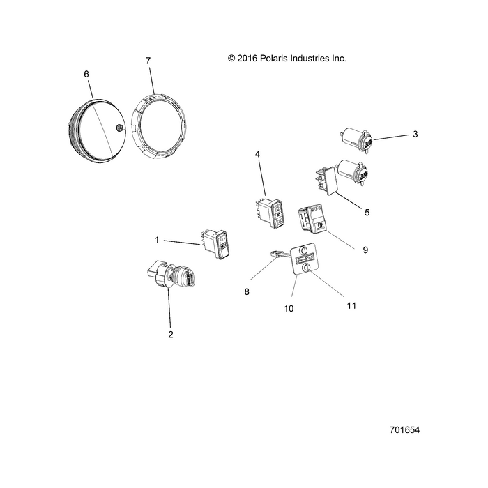 Switch-Fog Light Rear by Polaris