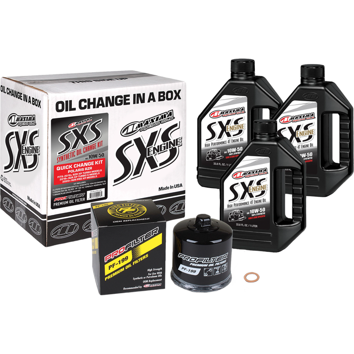 SXS Quick Oil Change Kit 10W-50 w/ Black Oil Filter by Maxima