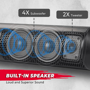 SxS UTV Sound Bar System Bluetooth Speaker 500W 28" Outdoor Marine Soundbars by Kemimoto BZH0236-02 Sound Bar Speaker BZH0236-02 Kemimoto