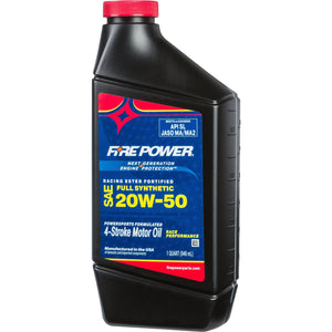 Synthetic 4-Stroke Oil W/Ester 20W-50 Qt 12/Case by Fire Power 196977 Engine Oil Semi Synthetic 841-20431 Western Powersports