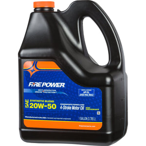 Synthetic Blend 4-Stroke Oil 20W-50 Gal 4/Case by Fire Power 196976 Engine Oil Semi Synthetic 841-10432 Western Powersports