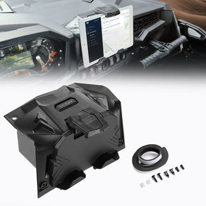 Tablet Holder With Storage Box Fit Polaris RZR XP 1000/ XP Turbo by Kemimoto B0111-10002BK Device Mount B0111-10002BK Kemimoto