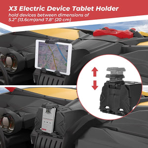 Tablet Holder With Storage Box for Can Am Maverick X3/Max by Kemimoto FTVDB019 Device Mount FTVDB019 Kemimoto